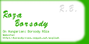 roza borsody business card